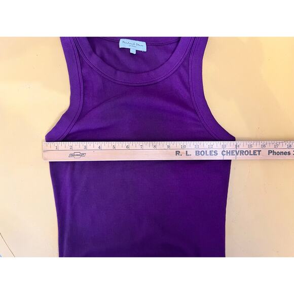 Michael Stars Halley Ribbed Tank Top with Ruching Ruby Women's Size Medium NWOT - Picture 7 of 8